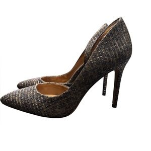 Jessica Simpson metallic tweed Heels